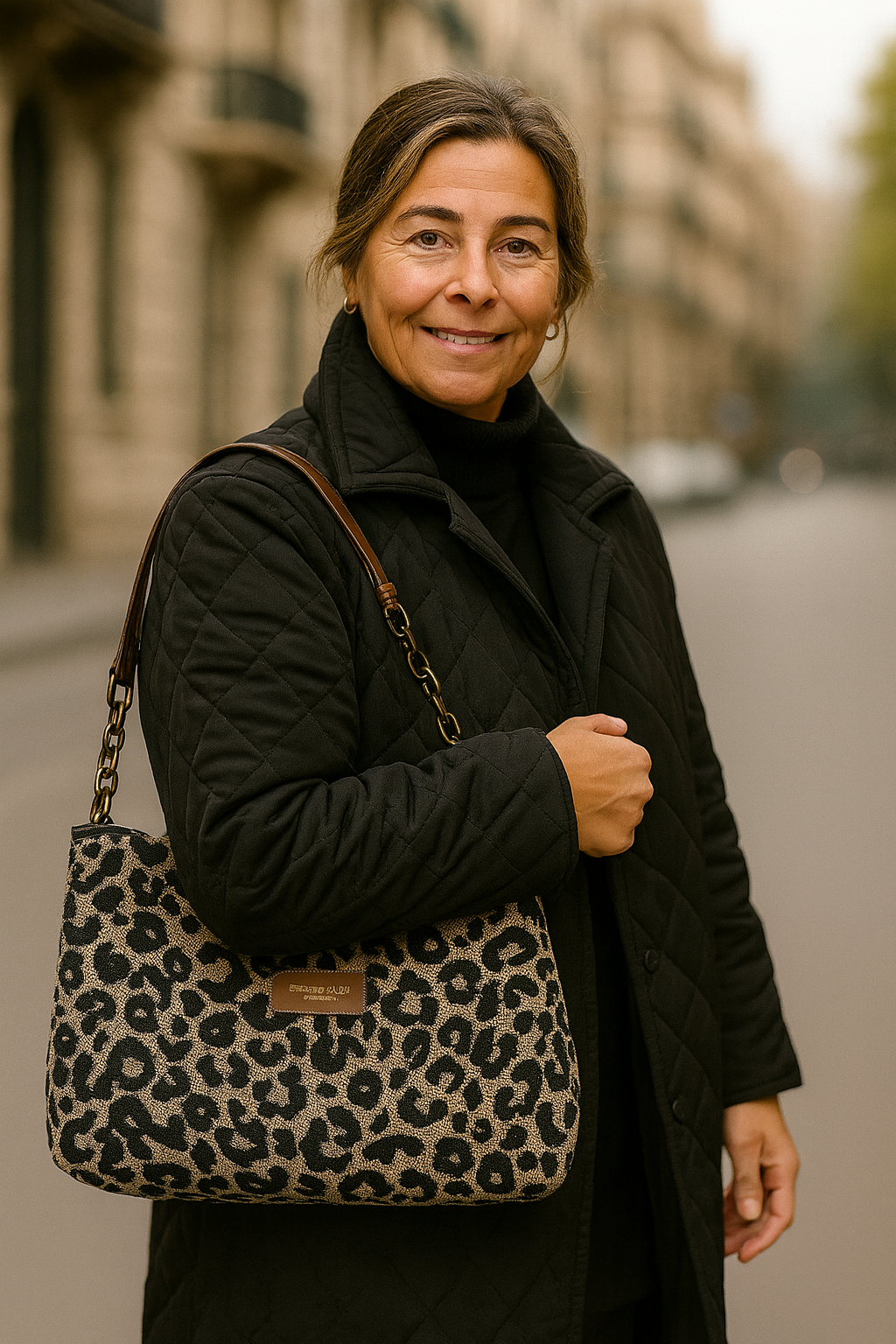 NEREA™ | BOLSO DE LONA ELEGANTE CON ESTAMPADO DE LEOPARDO