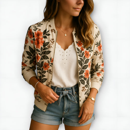 Isabella™ | Chaqueta bomber con estampado floral