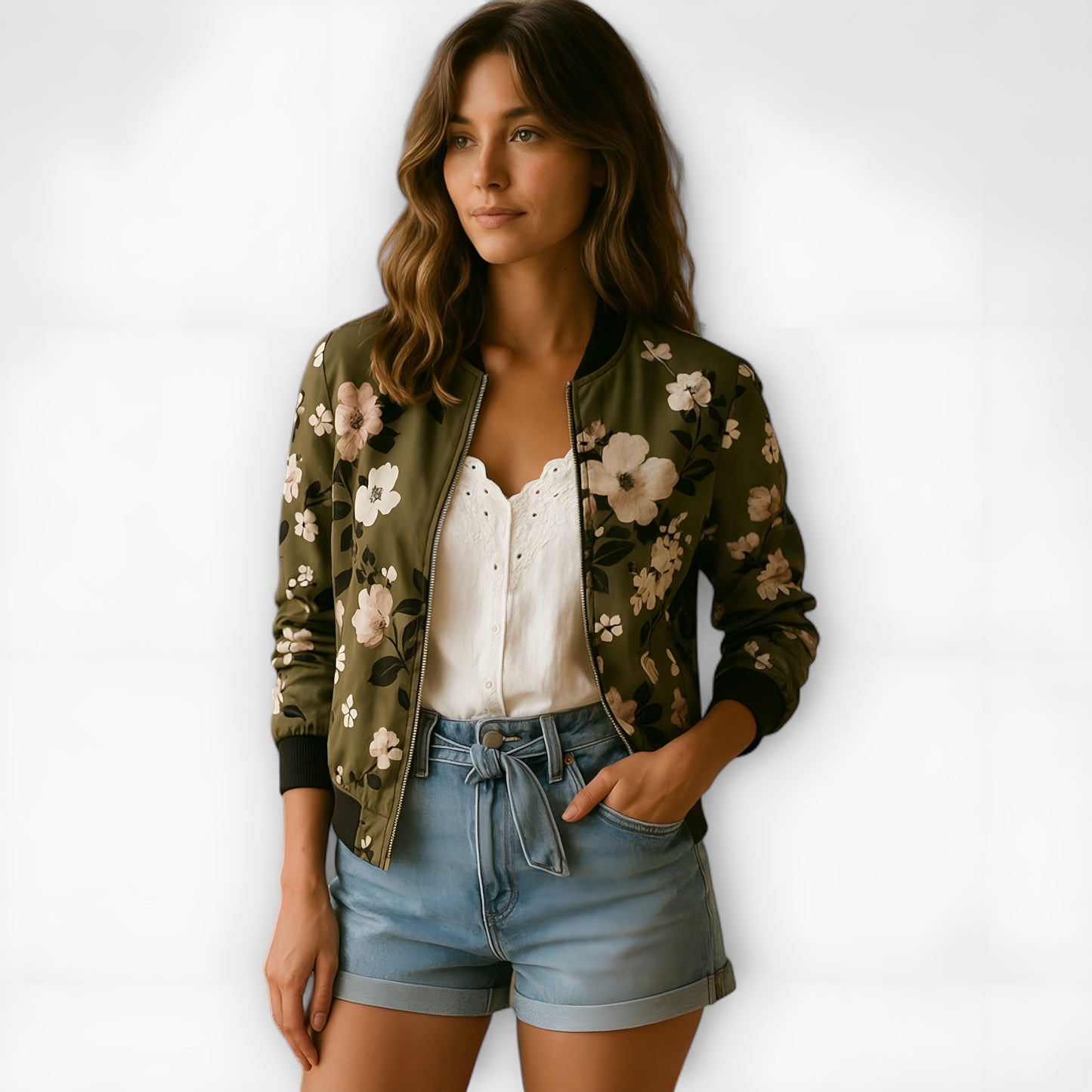 Isabella™ | Chaqueta bomber con estampado floral