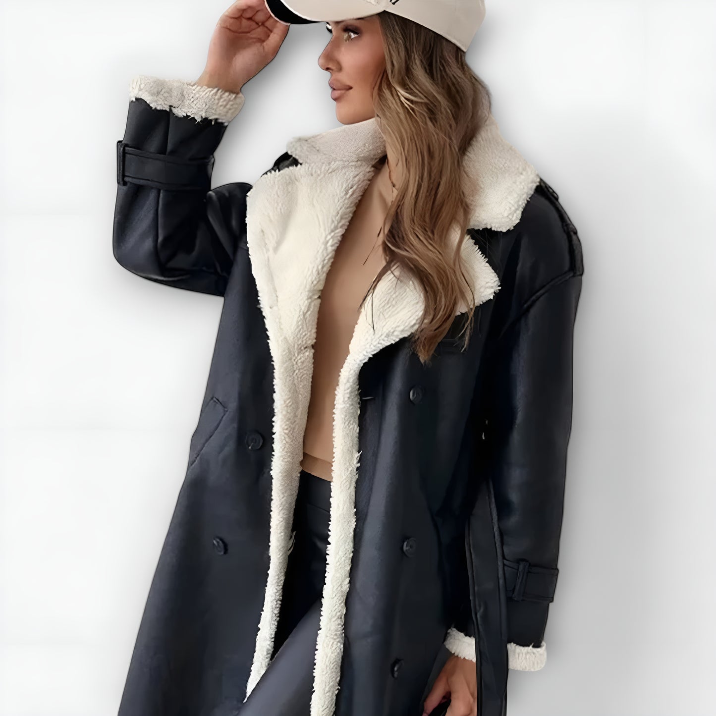 Valentina™ | Abrigo largo clásico con forro polar y cuello teddy