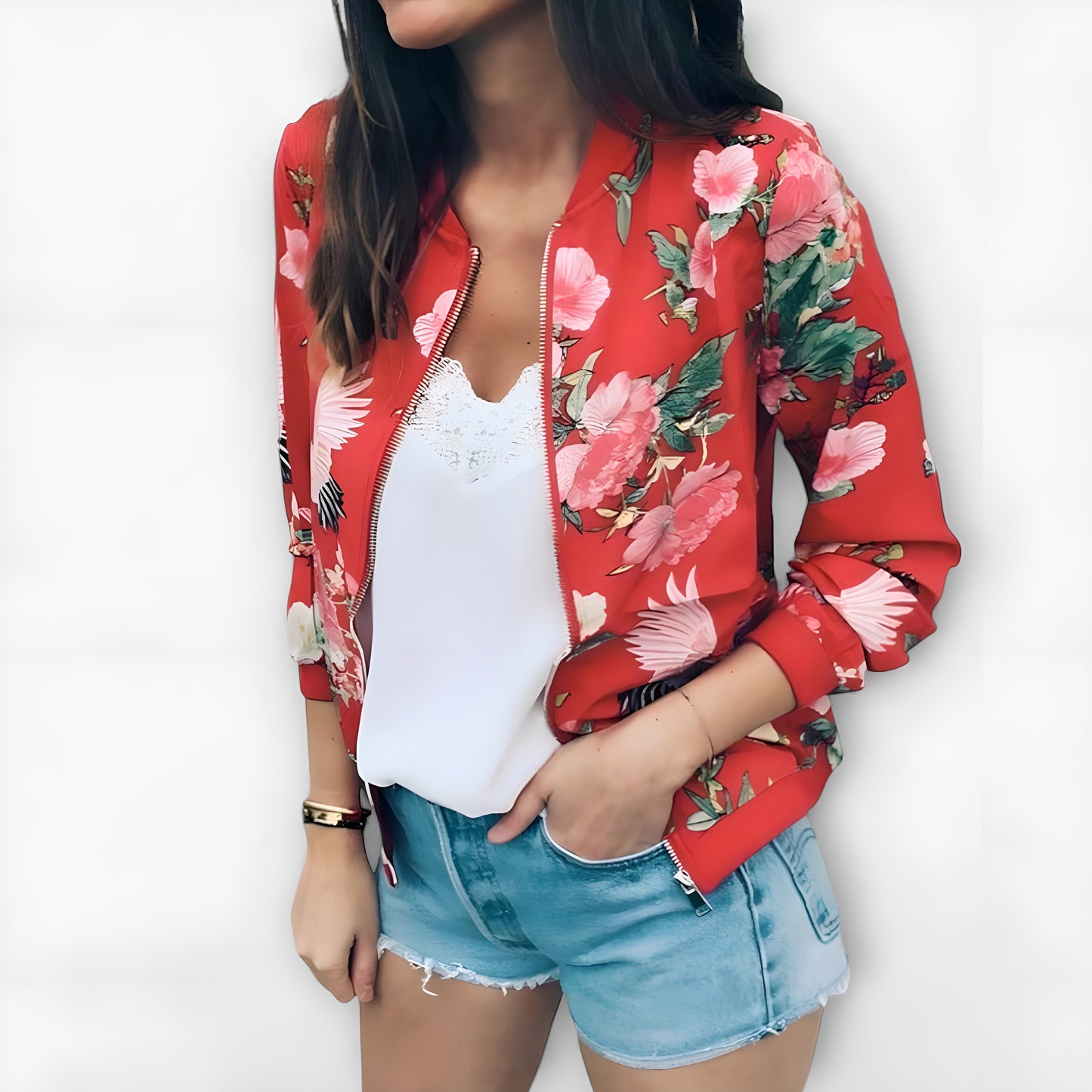 Isabella™ | Chaqueta bomber con estampado floral