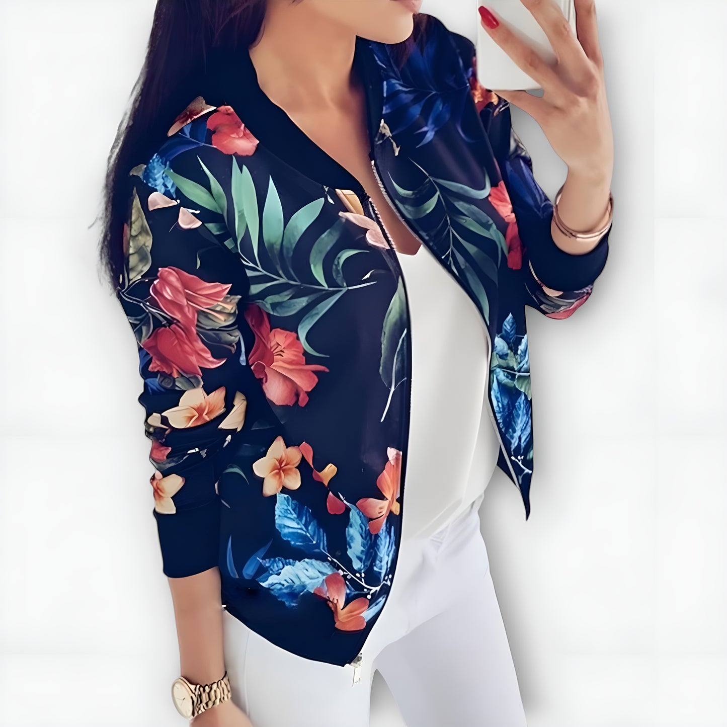 Isabella™ | Chaqueta bomber con estampado floral