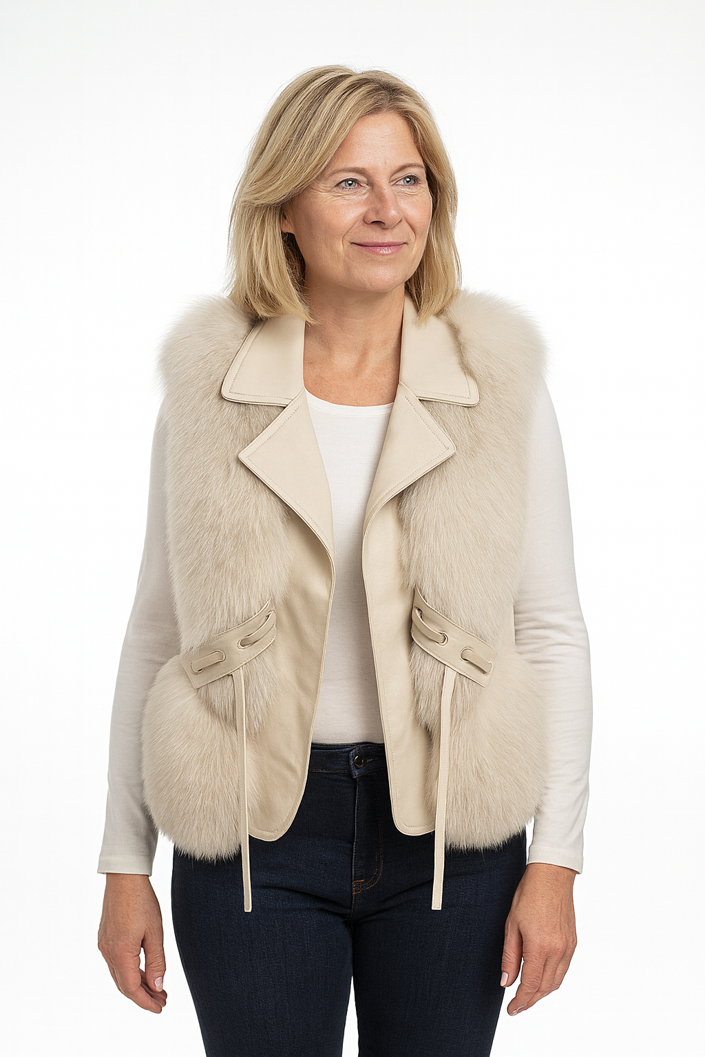 NURIA™ | CHALECO DE PIEL ELEGANTE