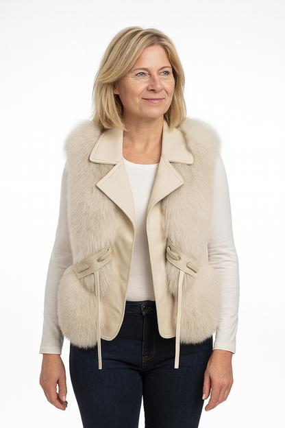 NURIA™ | CHALECO DE PIEL ELEGANTE