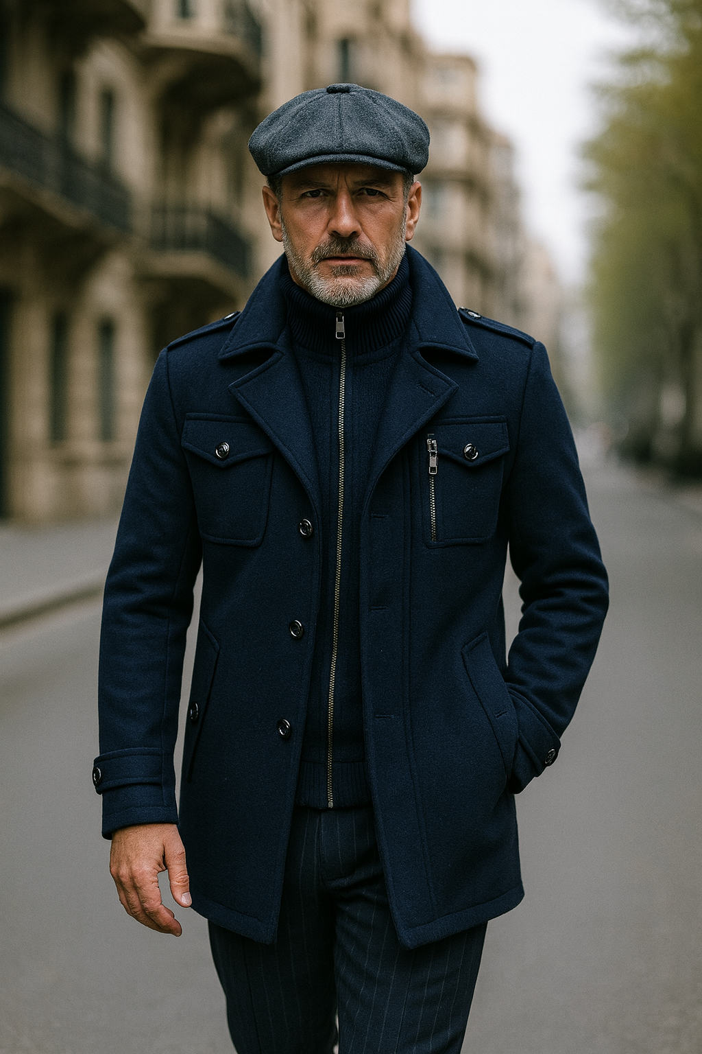 TOMMY™ – ABRIGO DE LANA CON MANGAS LARGAS