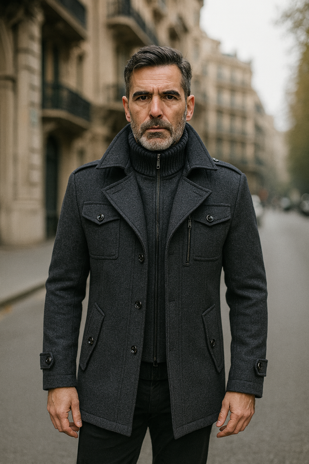 TOMMY™ – ABRIGO DE LANA CON MANGAS LARGAS