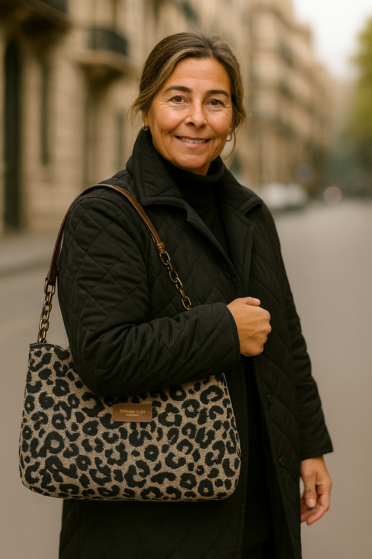 NEREA™ | BOLSO DE LONA ELEGANTE CON ESTAMPADO DE LEOPARDO