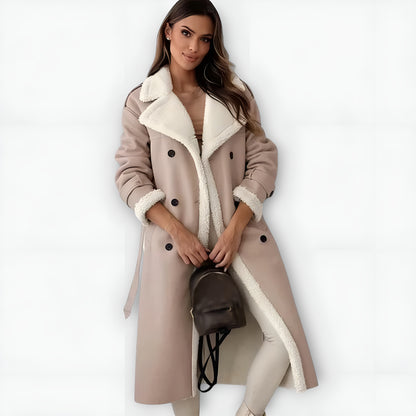 Valentina™ | Abrigo largo clásico con forro polar y cuello teddy