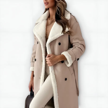 Valentina™ | Abrigo largo clásico con forro polar y cuello teddy