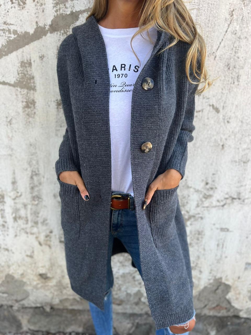 Maria™ | Cárdigan Largo con Capucha